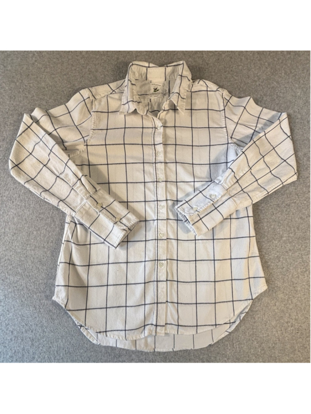 American Colors Alex Lehr Organic Cotton Windowpane Button Shirt USA Large